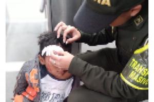 Niño Embera lastimado en persecución policial. 