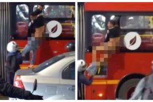 Ladrón de Transmilenio terminó colgado, golpeado y sin pantalón