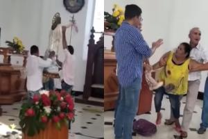 Mujer poseída rompió estatua del Divino Niño