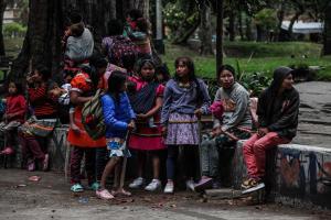 Plantón de Indigenas Embera en el Parque Nacional