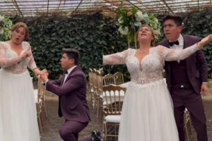 Alina Lozano se cansó en una romántica ceremonio religiosa con Jim Velasquez