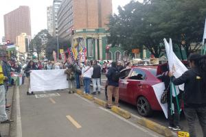 Manifestaciones frente a embajada de Palestina