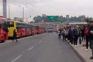 Trancón en el portal de Usme 