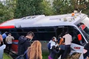 Accidente cerca al peaje de la Autopista Norte 