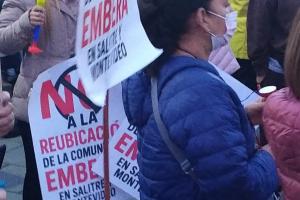 Protesta contra traslado de indígenas al Salitre