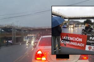Bloqueo en la vía a La Calera