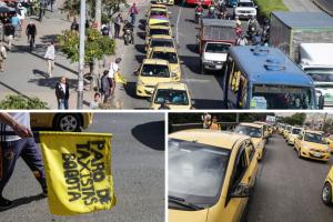Paro de taxistas en Bogotá: cerca de 300 conductores protestan a esta hora