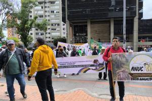 Manifestación de campesinos en Bogotá