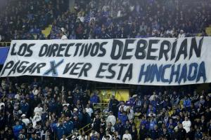 Protesta de hinchas de Millonarios