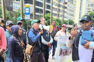 Protesta en la carrera Séptima con calle 32