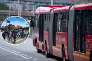 Manifestación paraliza TransMilenio y la movilidad en Suba