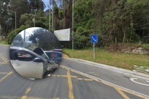 Choque en la carrera séptima, saliendo de Bogotá