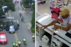 Policía Metropolitana de Bogotá capturando a los 'Pisasuaves'