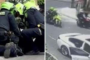 Policías capturando a presuntos ladrones