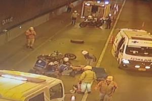 Cierre total en túnel La Santandereana por accidente vial