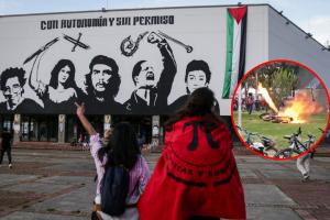 Terror en la Nacional: encapuchados quemaron dos motos dentro del campus