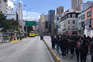 Manifestación en el centro de Bogotá