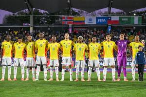 Selección Colombia sub-20 debutando en el Mundial