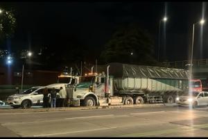 Trancón en la Autonorte por choque