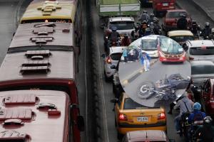 Fuerte trancón por accidente de tránsito