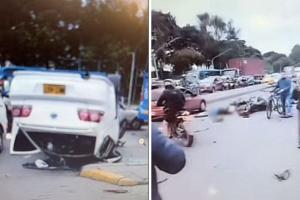 Accidente múltiple de motos en Bogotá