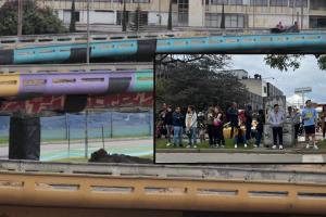 Ciudadanos viendo la implosión en Puente Aranda