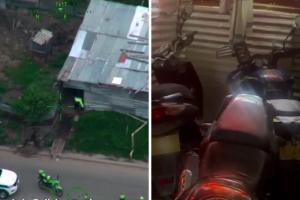 Operativo contra bodega de motos robadas en Bogotá