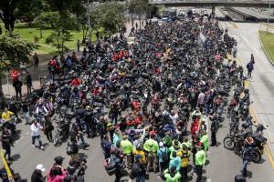 Manifestación de motociclistas en Bogotá
