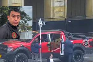 Camioneta de Fuchi armó trancón por mal parqueo 24 minutos de caos