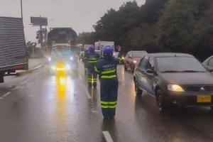 Autopista Norte, afectada por protesta de camiones