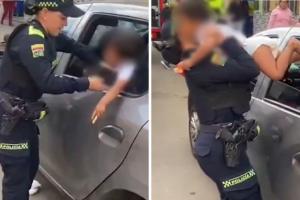 Menor rescatado de carro 