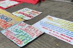 Manifestación de docentes en contra de los recortes laborales implementados por la Secretaría de Educación