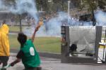 Disturbios cerca de Corferias trancones, daños y caos total en la Calle 26