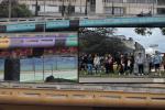 Ciudadanos viendo la implosión en Puente Aranda
