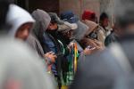 Manifestantes indígenas en Bogotá