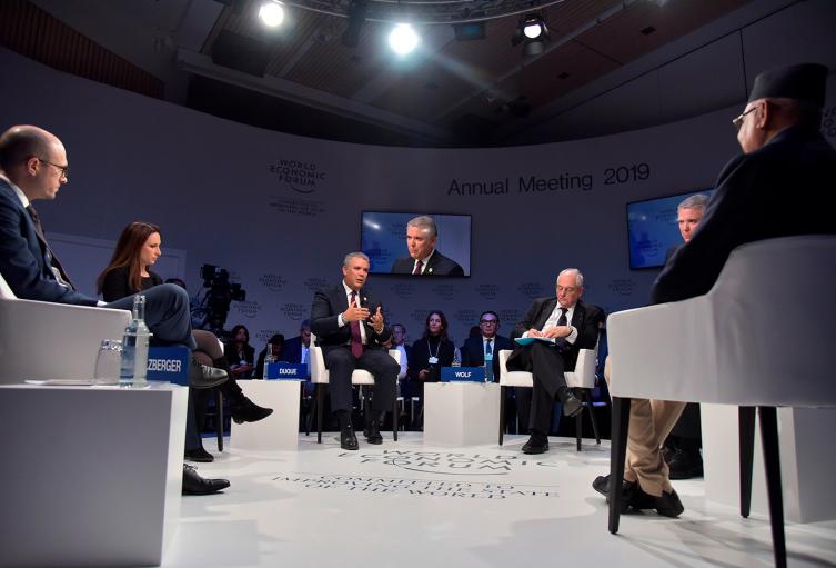 El presidente Iván Duque en Davos (Suiza)