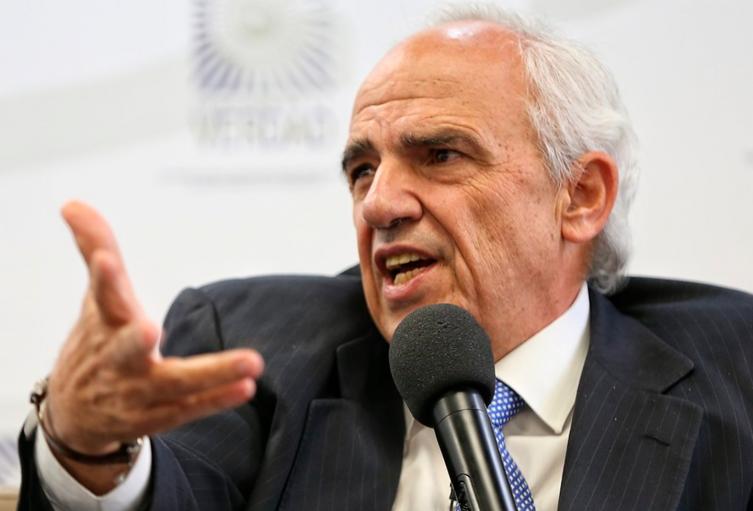 Ernesto Samper, expresidente de la República, en la Comisión de la Verdad, en Bogotá