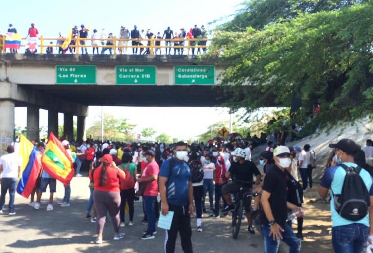 Jornada de protestas en Barranquilla.