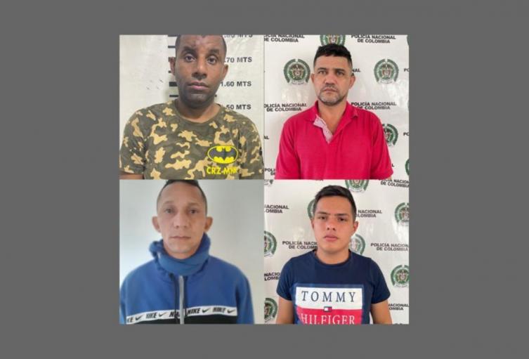 Los cuatro hombres que presuntamente conformaban la banda delincuencial ‘Los Taquilleros".
