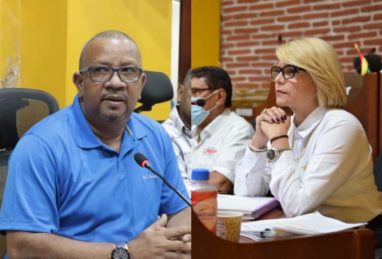 Concejal Rodrigo Reyes y Viviana Londoño, directora del IDER 