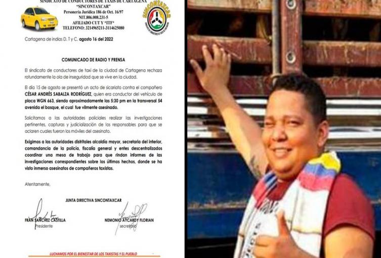 Sincontaxcar rechaza asesinato de conductor