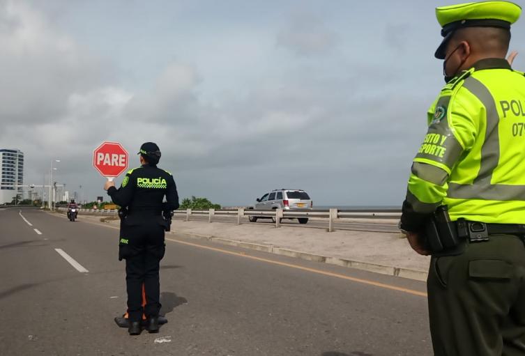 Policía en carreteras de Bolívar