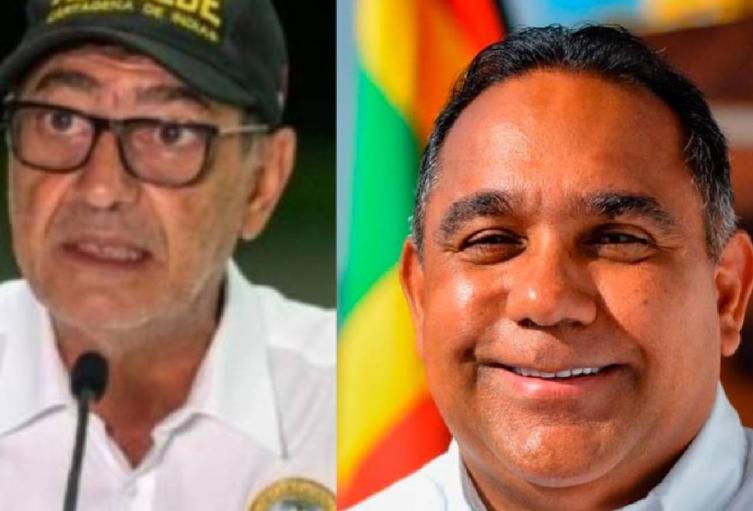 William Dau, alcalde de Cartagena y Didier Torres exdirector de Apoyo Logístico.