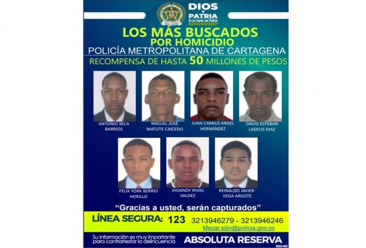 Son 7 en total lo que busca la Policía