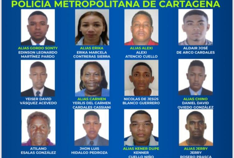 Cartel de los más buscados Cartagena