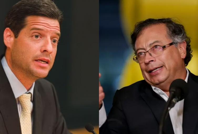 A la izquierda, el senador Mauricio Gómez Amín; a la derecha, el presidente Gustavo Petro