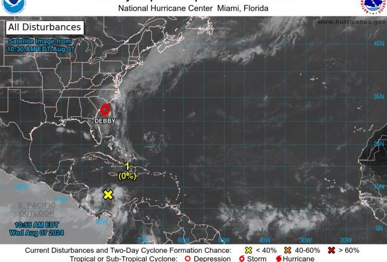 Paso de onda tropical por el Caribe 