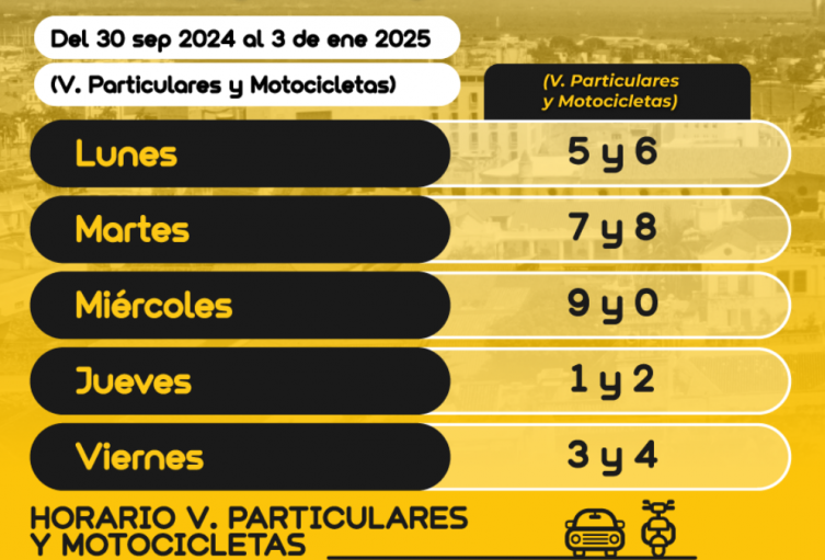 cPico y placa Cartagena, segundo semestre 2024