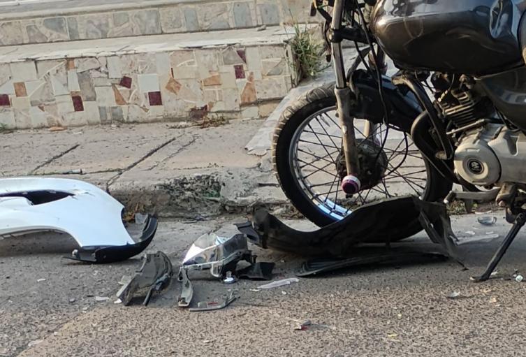 Imagen difundida de la motocicleta donde iba el hoy fallecido