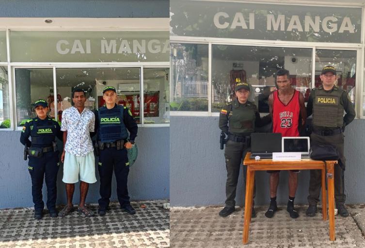 Capturan a dos 'pintas' que estaban robando en casas del barrio Manga